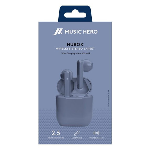 Music Hero - Căști fără fir TWS NUBOX, albastru