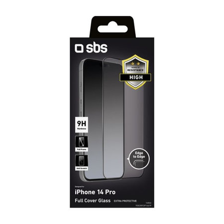 SBS - Geam securizat Full Cover pentru iPhone 14 Pro, negru