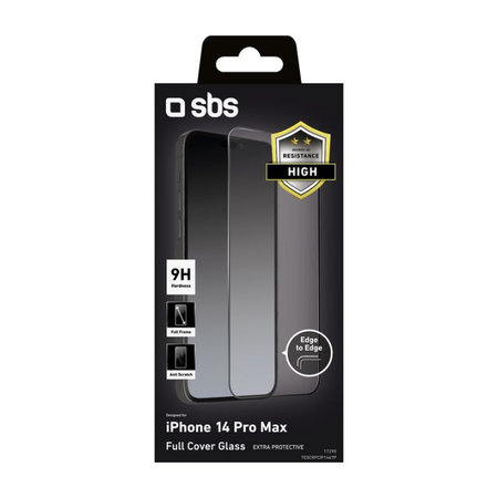 SBS - Geam securizat Full Cover pentru iPhone 14 Pro Max, negru
