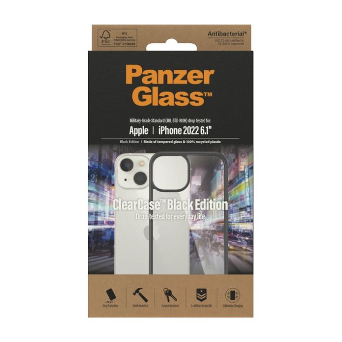 PanzerGlass - Caz ClearCase pentru iPhone 14, negru