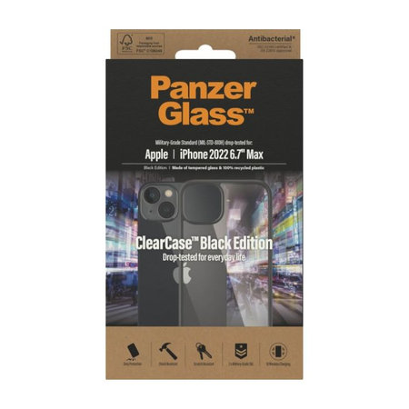 PanzerGlass - Caz ClearCase pentru iPhone 14 Plus, negru