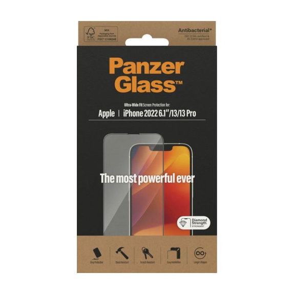 PanzerGlass - Geam Securizat UWF AB pentru iPhone 13, 13 Pro, 14, 16e