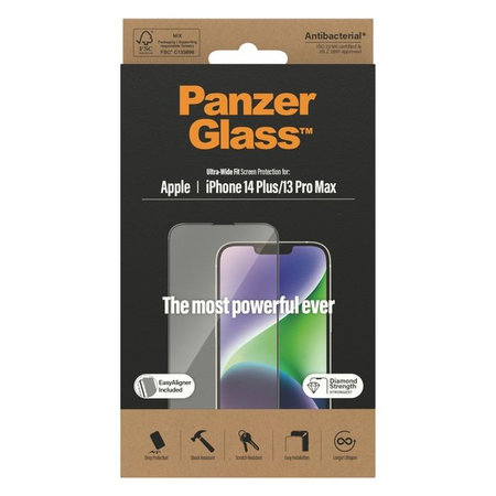 PanzerGlass - Geam Securizat UWF AB pentru iPhone 13 Pro Max & 14 Plus, negru