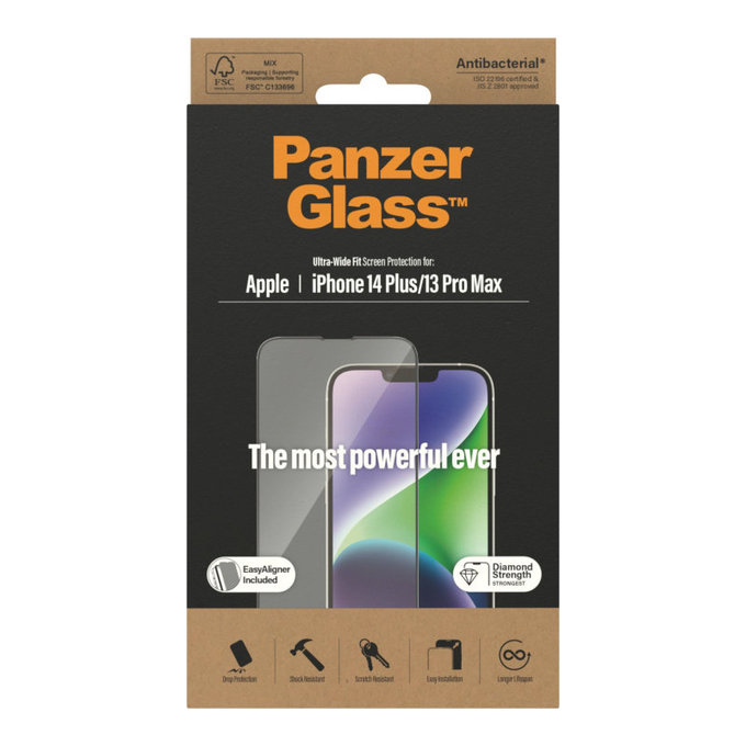 Sticlă securizată UWF AB cu aplicator pentru iPhone 14 Plus/13 Pro Max, Negru, PanzerGlass