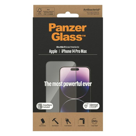 PanzerGlass - Geam Securizat UWF cu aplicatorul pentru iPhone 14 Pro Max, negru