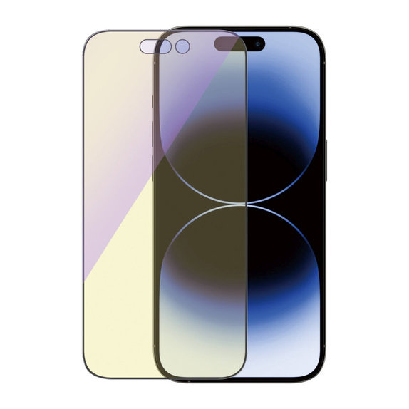 Sticlă securizată UWF Anti-Bluelight AB cu aplicator pentru iPhone 14 Pro, Negru, PanzerGlass