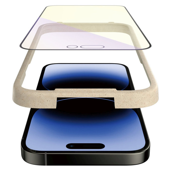 Sticlă securizată UWF Anti-Bluelight AB cu aplicator pentru iPhone 14 Pro, Negru, PanzerGlass