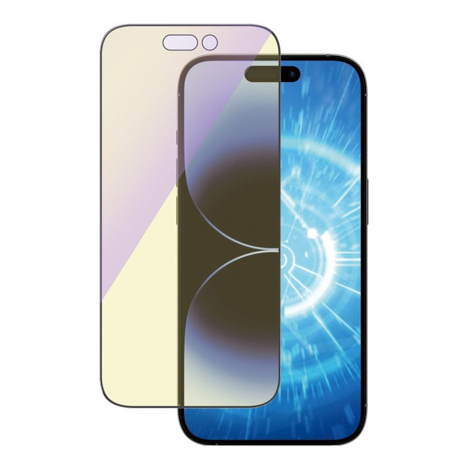 Sticlă securizată UWF Anti-Bluelight AB cu aplicator pentru iPhone 14 Pro, Negru, PanzerGlass