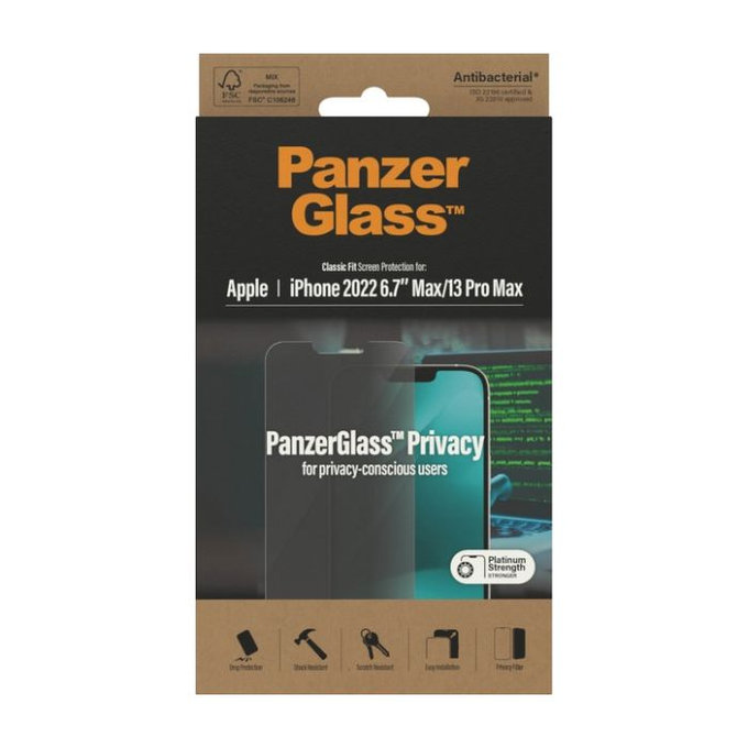 PanzerGlass - Geam Securizat Privacy AB pentru iPhone 13 Pro Max & 14 Plus