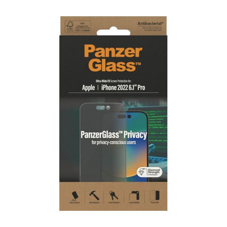 PanzerGlass - Geam Securizat UWF Privacy AB pentru iPhone 14 Pro