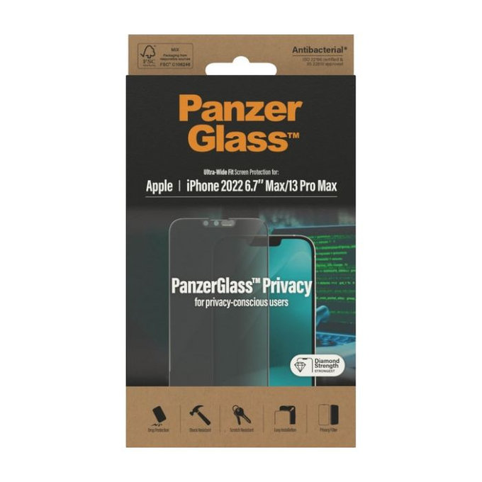 PanzerGlass - Geam Securizat UWF Privacy AB pentru iPhone 13 Pro Max & 14 Plus