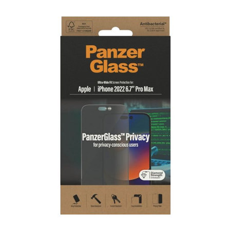 PanzerGlass - Geam Securizat UWF Privacy AB pentru iPhone 14 Pro Max
