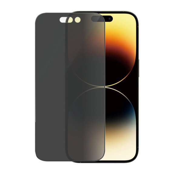 Sticlă securizată UWF Privacy AB cu aplicator pentru iPhone 14 Pro, Negru, PanzerGlass