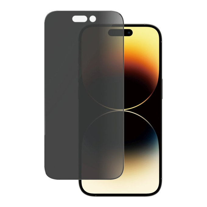 Sticlă securizată UWF Privacy AB cu aplicator pentru iPhone 14 Pro, Negru, PanzerGlass