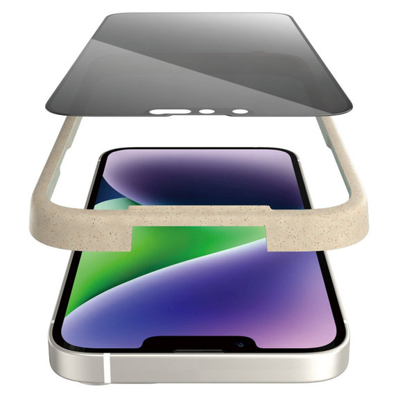 Sticlă securizată UWF Privacy AB cu aplicator pentru iPhone 14 Plus/13 Pro Max, Negru, PanzerGlass