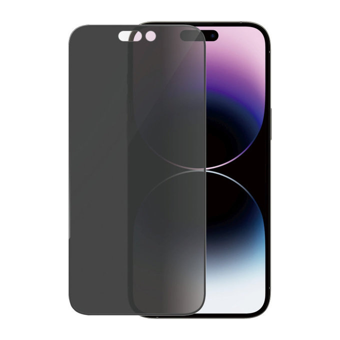 Sticlă securizată UWF Privacy AB cu aplicator pentru iPhone 14 Pro Max, Negru, PanzerGlass