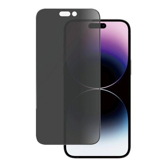 Sticlă securizată UWF Privacy AB cu aplicator pentru iPhone 14 Pro Max, Negru, PanzerGlass