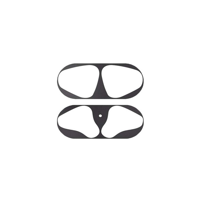 FixPremium - Autocolant pentru praf pentru AirPods 1 & 2, negru