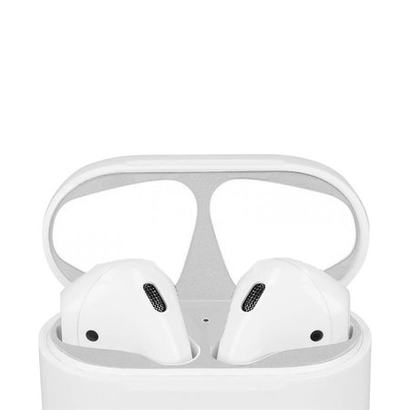 FixPremium - Autocolant pentru praf pentru AirPods 1 & 2, argint