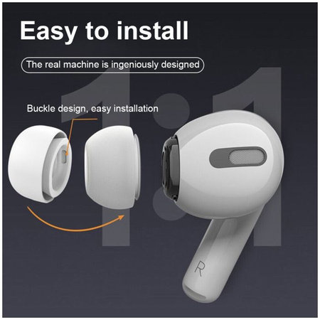 FixPremium - Benzi de cauciuc înlocuibile pentru AirPods Pro - Set 3 buc (L, M, S), alb