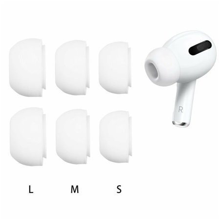 FixPremium - Benzi de cauciuc înlocuibile pentru AirPods Pro - Set 3 buc (L, M, S), alb