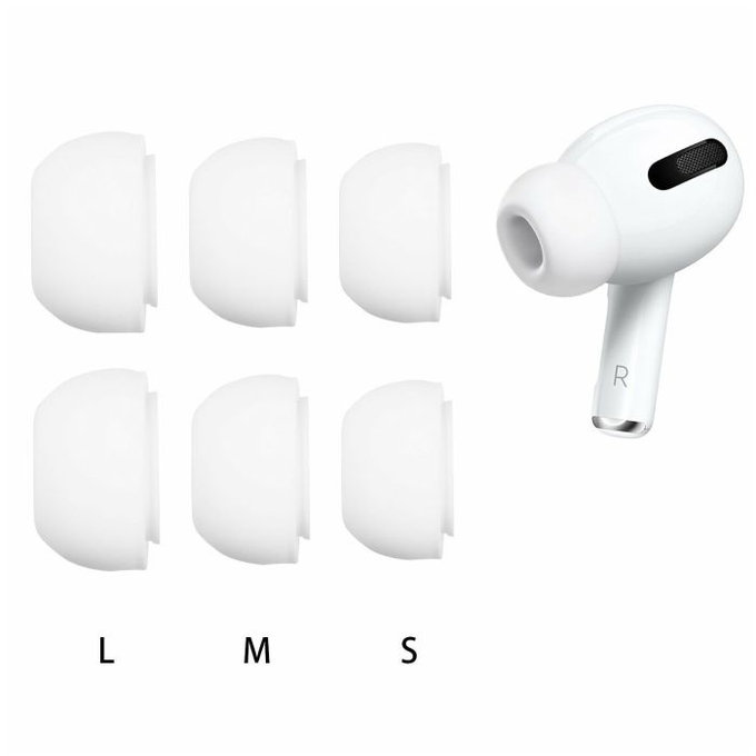 FixPremium - Benzi de cauciuc înlocuibile pentru AirPods Pro - Set 3 buc (L, M, S), alb