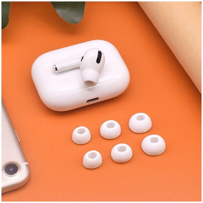 FixPremium - Benzi de cauciuc înlocuibile pentru AirPods Pro - Set 3 buc (L, M, S), alb