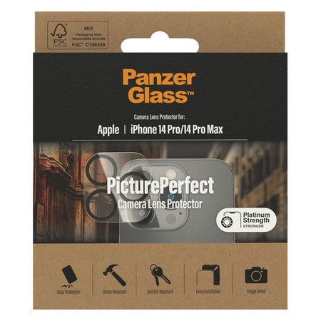 PanzerGlass - Capac de protecție a obiectivul camerei PicturePerfect pentru iPhone 14 Pro & 14 Pro Max, transparent