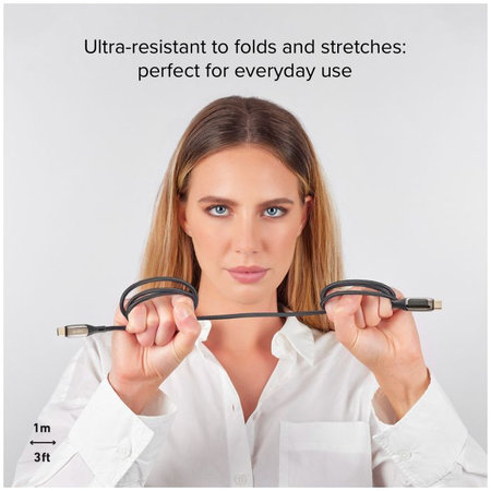 SBS - USB-C / USB-C Cablu cu LCD & PowerDelivery 100W (1m), negru