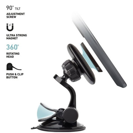 SBS - Suport auto Arizona Magnetic, cu ventuză, negru