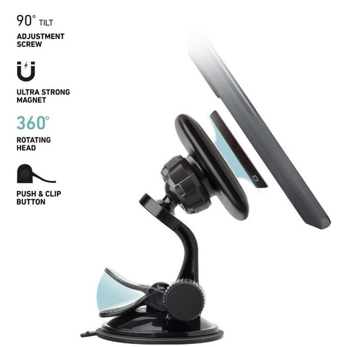 SBS - Suport auto Arizona Magnetic, cu ventuză, negru