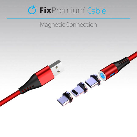 FixPremium - Lightning / USB Cablu Magnetic (2m), roșu