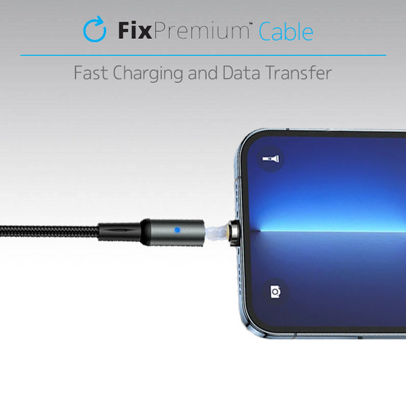 FixPremium - Lightning / USB Cablu Magnetic (2m), negru