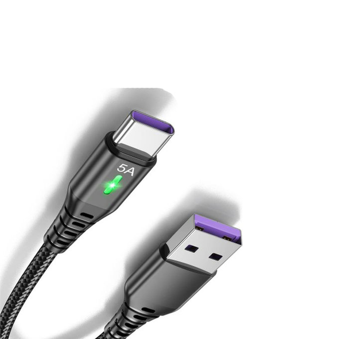 FixPremium - USB-C / USB Cable cu LED Indicator (1m), negru