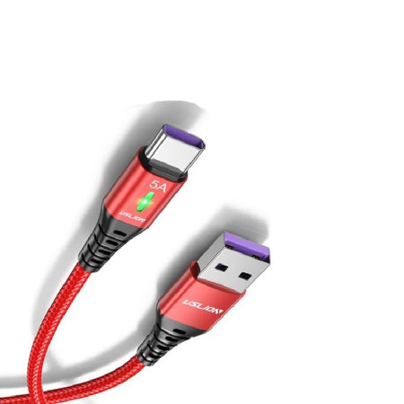 FixPremium - USB-C / USB Cable cu LED Indicator (1m), roșu