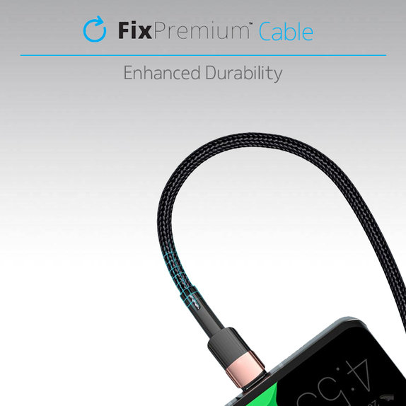 FixPremium - USB-C / USB Cable cu Fast Charging (1m), negru