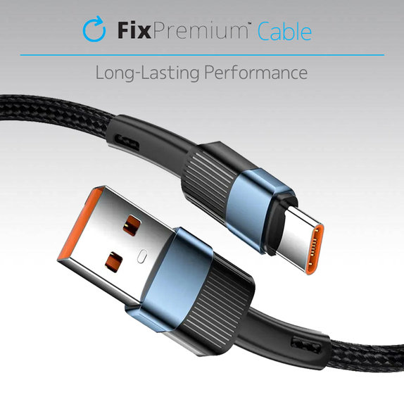 FixPremium - USB-C / USB Cable cu Fast Charging (1m), negru