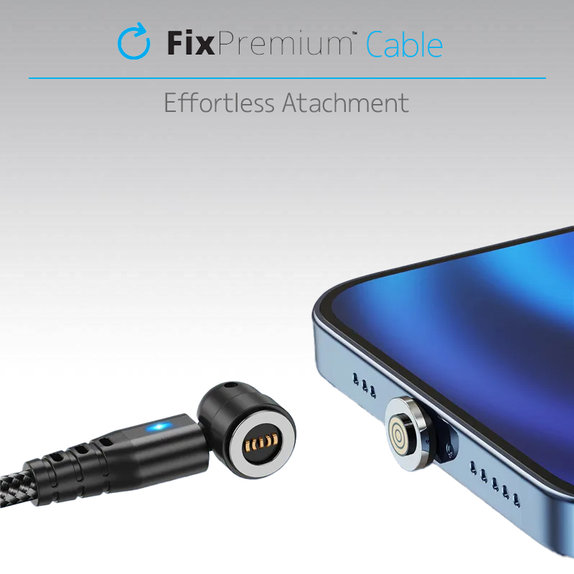 FixPremium - USB-C / USB Cablu Magnetic (1m), negru