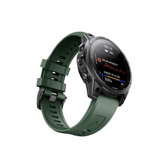 FixPremium - Silicon Curea pentru Garmin (QuickFit 26mm), verde inchis