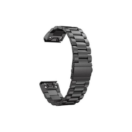 FixPremium - Curea din otel inoxidabil pentru Garmin (QuickFit 22mm), negru