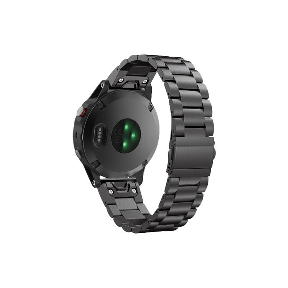 FixPremium - Curea din otel inoxidabil pentru Garmin (QuickFit 22mm), negru
