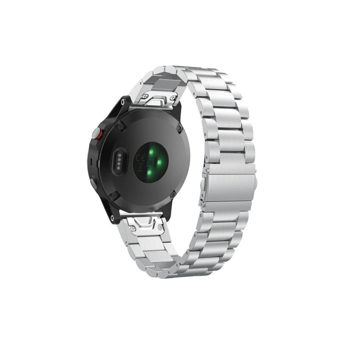 FixPremium - Curea din otel inoxidabil pentru Garmin (QuickFit 22mm), argint