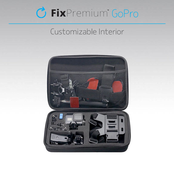 FixPremium - Carcasă Protectoare pentru GoPro & Accesorii (Mărimea L), negru