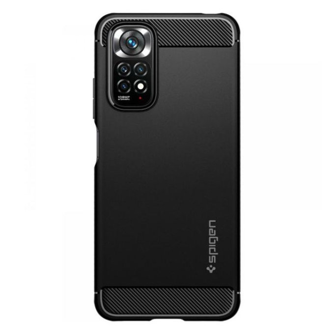 Spigen - Caz Ruggen Armor pentru Xiaomi Redmi Note 11 & 11S, negru