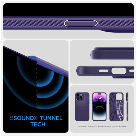 Spigen - Caz Liquid Air pentru iPhone 14 Pro, Deep Purple