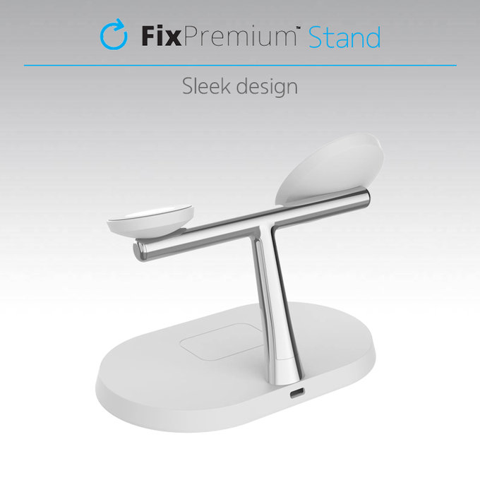 FixPremium - MagSafe Stand 3v1 pentru iPhone, Apple Watch & AirPods, negru