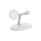 FixPremium - MagSafe Stand 3v1 pentru iPhone, Apple Watch & AirPods, alb
