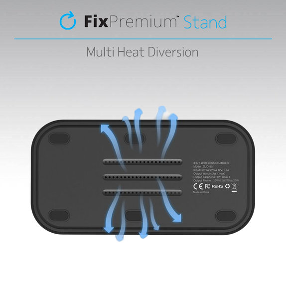 FixPremium - MagSafe Stand 3v1 pentru iPhone, Apple Watch & AirPods, alb