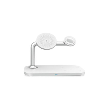 FixPremium - MagSafe Stand 3v1 pentru iPhone, Apple Watch & AirPods, alb