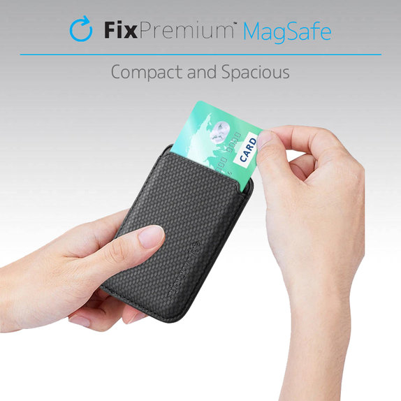 FixPremium - MagSafe Carbon Portofel, negru